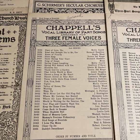 1920’s Antique Sheet Music Pamphlets - Hymnal's, Women's Trio Voices Lot Of 6 - Picture 3 of 4